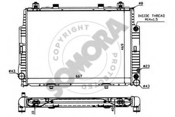 SOMORA 174142 Радіатор, охолодження двигуна