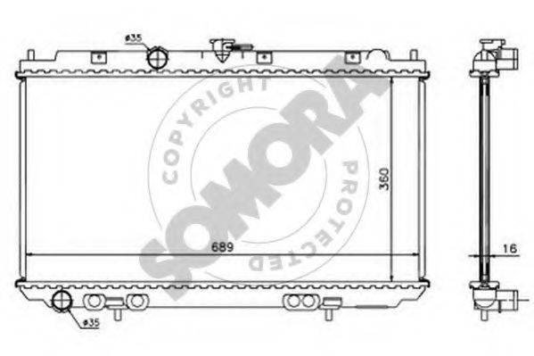 SOMORA 192540 Радіатор, охолодження двигуна