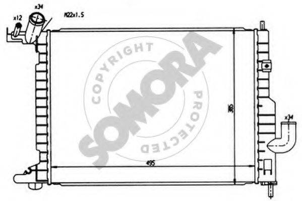 SOMORA 210441 Радіатор, охолодження двигуна