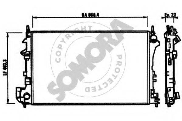 SOMORA 210640 Радіатор, охолодження двигуна