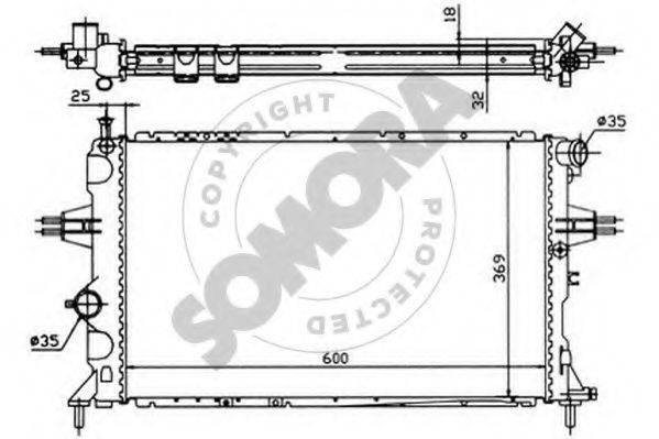 SOMORA 211743 Радіатор, охолодження двигуна
