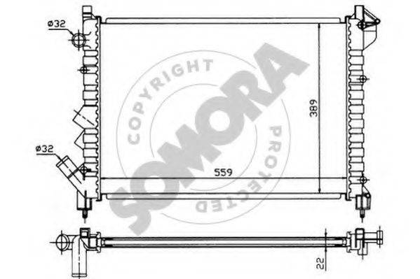 SOMORA 242040 Радіатор, охолодження двигуна