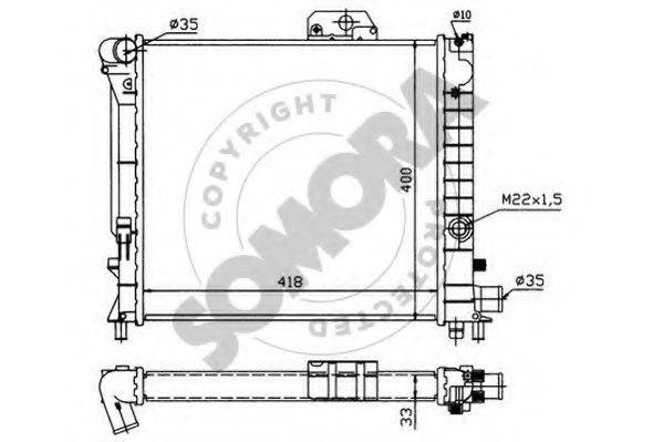 SOMORA 272040 Радіатор, охолодження двигуна