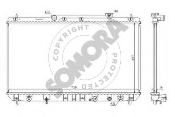 SOMORA 313240 Радіатор, охолодження двигуна