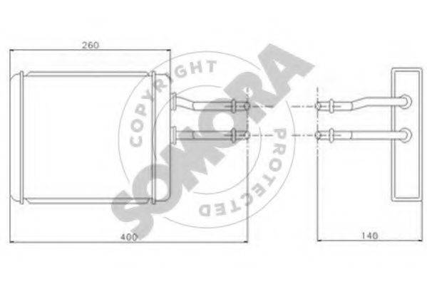 SOMORA 011250 Теплообмінник, опалення салону