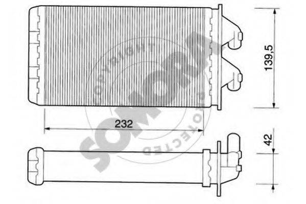 SOMORA 080050 Теплообмінник, опалення салону
