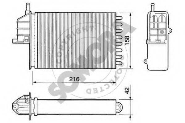 SOMORA 080150 Теплообмінник, опалення салону