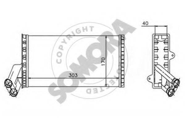 SOMORA 085050 Теплообмінник, опалення салону
