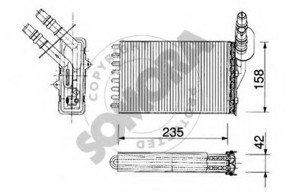 SOMORA 240950 Теплообмінник, опалення салону