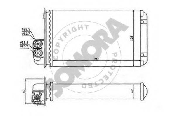 SOMORA 223250 Теплообмінник, опалення салону