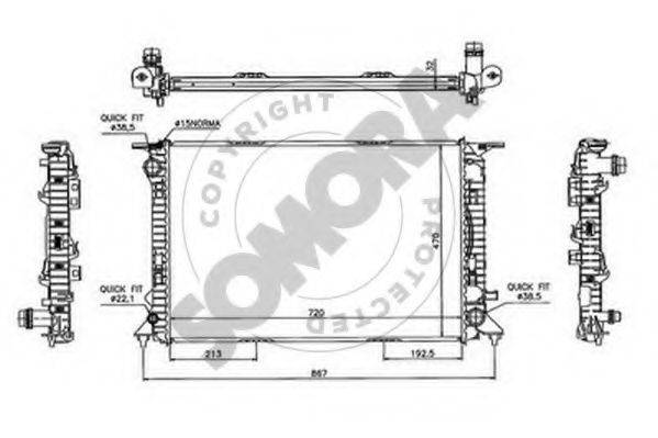 SOMORA 021740B Радіатор, охолодження двигуна
