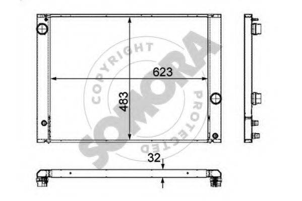 SOMORA 041340C Радіатор, охолодження двигуна