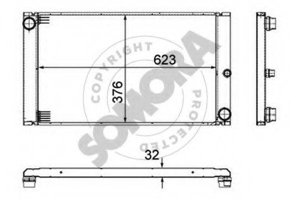 SOMORA 042340A Радіатор, охолодження двигуна