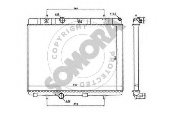 SOMORA 050440B Радіатор, охолодження двигуна