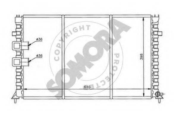 SOMORA 052240B Радіатор, охолодження двигуна