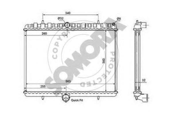 SOMORA 085240 Радіатор, охолодження двигуна