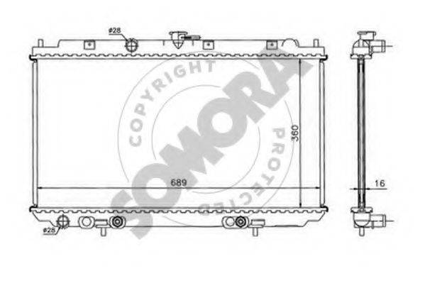 SOMORA 193440A Радіатор, охолодження двигуна