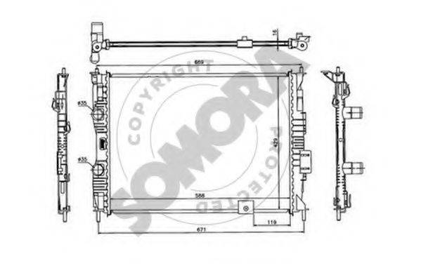SOMORA 198040B Радіатор, охолодження двигуна