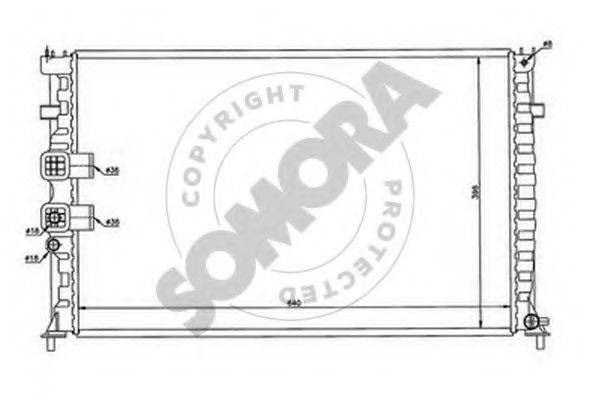 SOMORA 223240M Радіатор, охолодження двигуна