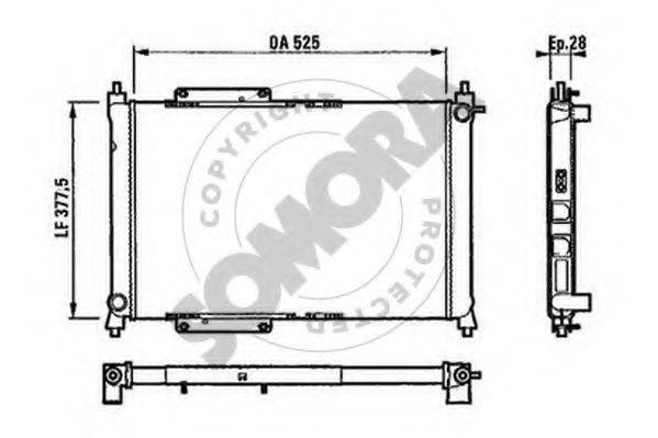 SOMORA 260740B Радіатор, охолодження двигуна