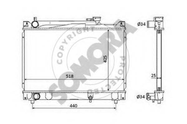 SOMORA 305040B Радіатор, охолодження двигуна