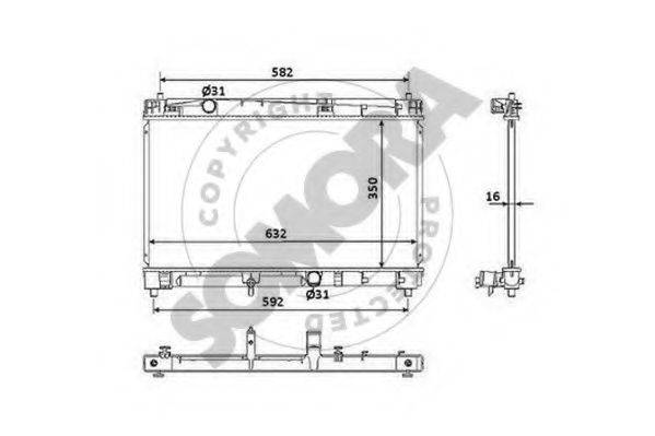 SOMORA 310340A Радіатор, охолодження двигуна