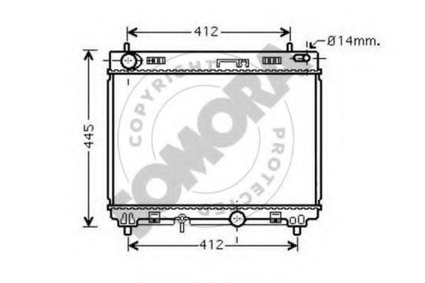 SOMORA 310340B Радіатор, охолодження двигуна