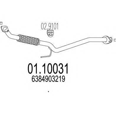 MTS 0110031 Труба вихлопного газу