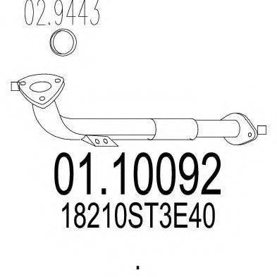 MTS 0110092 Труба вихлопного газу