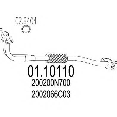 MTS 0110110 Труба вихлопного газу