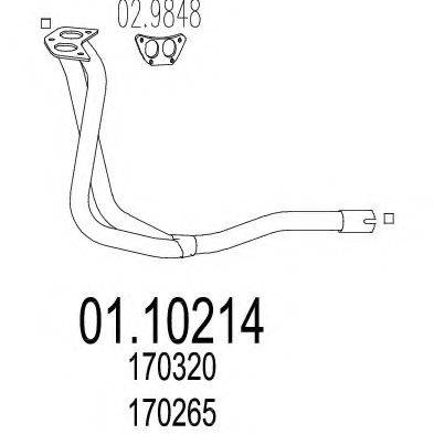 MTS 0110214 Труба вихлопного газу