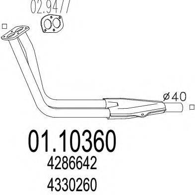 MTS 0110360 Труба вихлопного газу