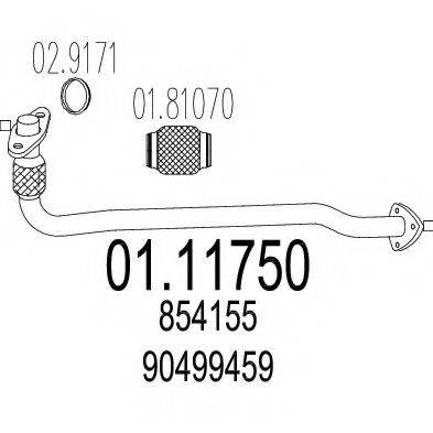 MTS 0111750 Труба вихлопного газу