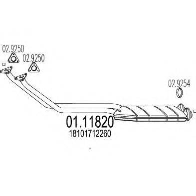 MTS 0111820 Труба вихлопного газу