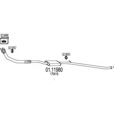 MTS 0111980 Труба вихлопного газу