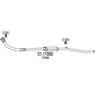 MTS 0111990 Труба вихлопного газу