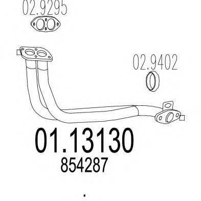 MTS 0113130 Труба вихлопного газу