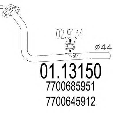 MTS 0113150 Труба вихлопного газу