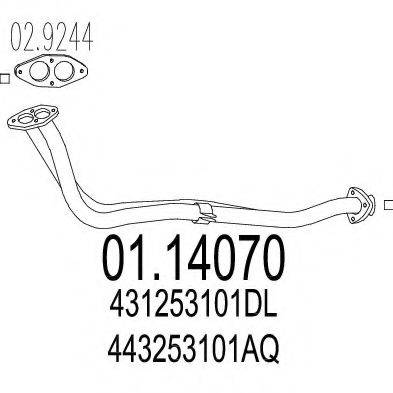 MTS 0114070 Труба вихлопного газу