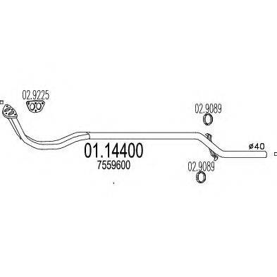 MTS 0114400 Труба вихлопного газу