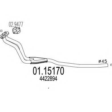 MTS 0115170 Труба вихлопного газу