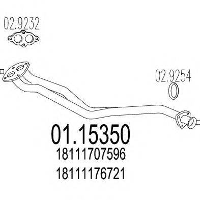 MTS 0115350 Труба вихлопного газу