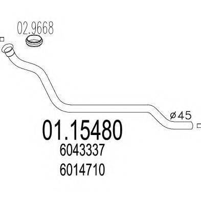 MTS 0115480 Труба вихлопного газу