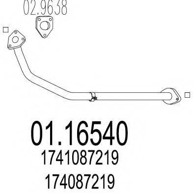 MTS 0116540 Труба вихлопного газу