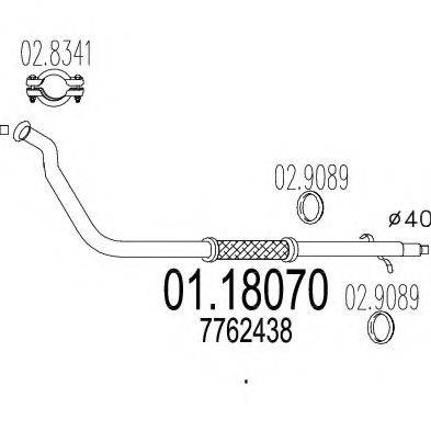 MTS 0118070 Труба вихлопного газу