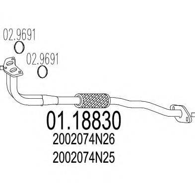 MTS 0118830 Труба вихлопного газу