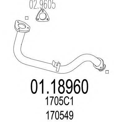 MTS 0118960 Труба вихлопного газу