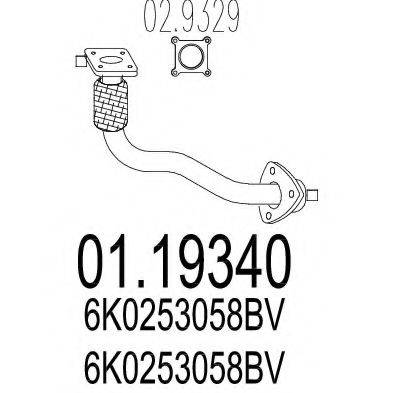 MTS 0119340 Труба вихлопного газу
