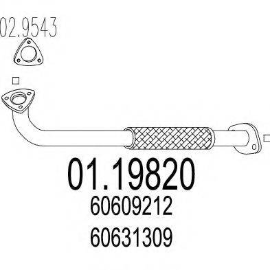 MTS 0119820 Труба вихлопного газу