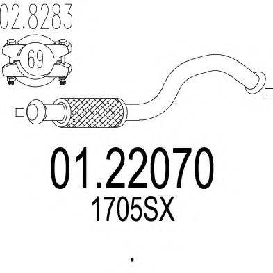 MTS 0122070 Труба вихлопного газу